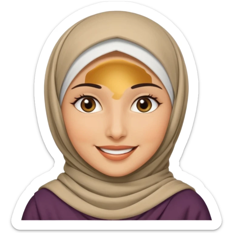 Tête jolie femme emoji arabe Réal sticker