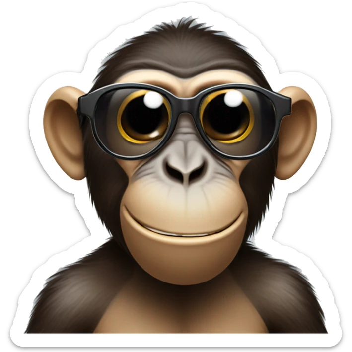 A monkey taking of his sunglasses and he he is very shocked as if you said something that was awkward  sticker