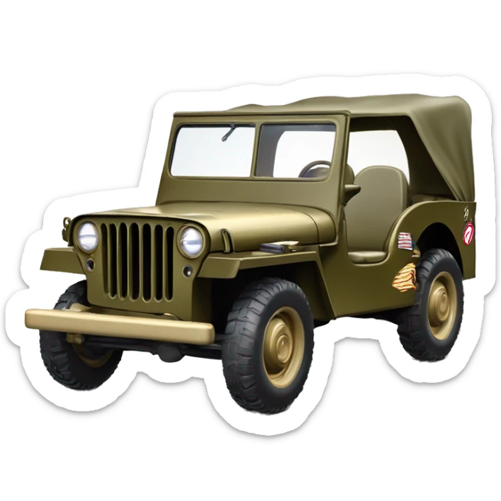  Barbie Diana Prince and Wonder woman’s 1945 Willys army jeep  sticker