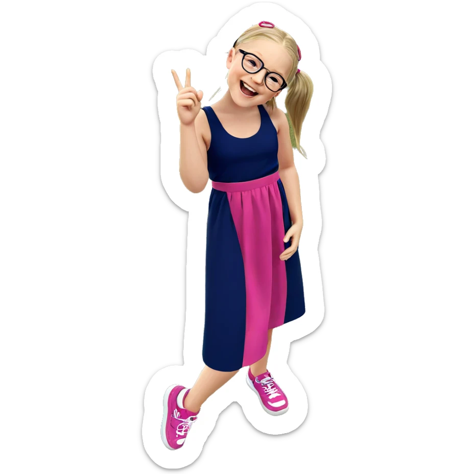 smiling girl with glasses outdoors sticker