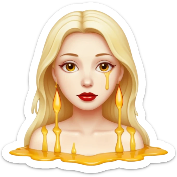 Woman dripping hot wax onto her own skin, controlled pain, ceremonial atmosphereWoman dripping hot wax onto her own skin, controlled pain, ceremonial atmosphere sticker