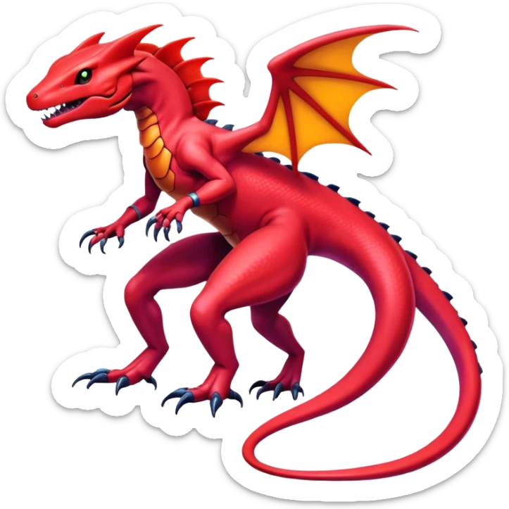 Shiny Exotic Colorful epic Salandit-Genesect-Koraidon-Fakémon-hybrid-creature (full body)  sticker