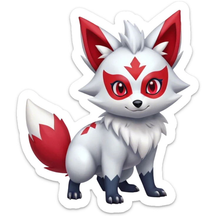 Epic Shiny Cute Kawaii Zangoose-Zorua-Zoroark-Pokemon-fakemon-hybrid-animal Full Body  sticker