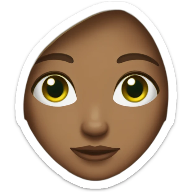 long straight brown hair girl with green eyes and freckles from head to chest sticker