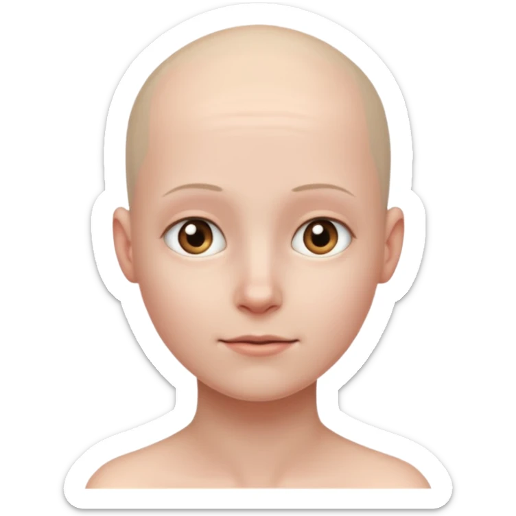 the profiile of a face with no hair, looking completely to one side sticker