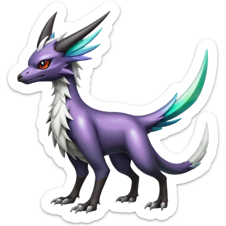 Shiny Noivern-Mightyena-Silvally-Fakémon-hybrid-creature (full body)  sticker
