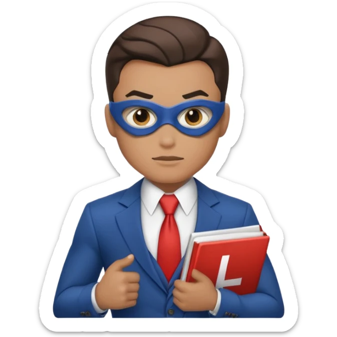 crea un super heroe cuyo don es leer rapido, en el pecho debe esta la L en mayuscual que es de lectura sticker