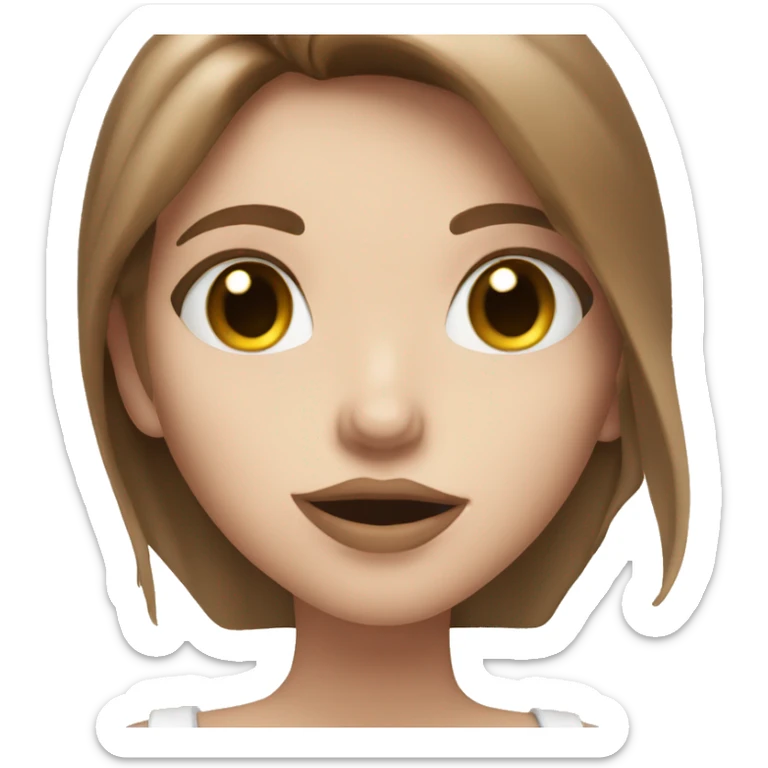 Pretty white girl with brown hair blowing a kiss  sticker