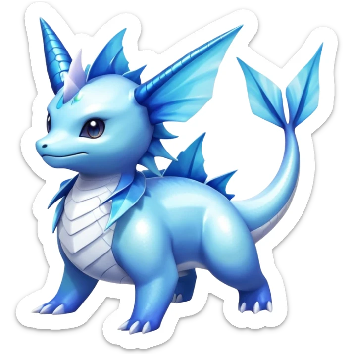 Shiny iridescent Vaporeon-Latios-Lugia-Suicune-fakemon-hybrid sticker