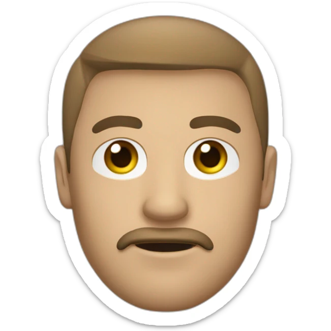 Asesino máscara blanca, ojos negros, cabello castaño despeinado saliendo de la parte de arriba de la máscara  sticker