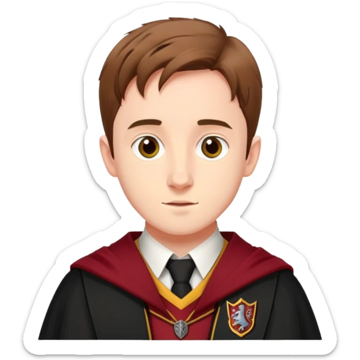 sean biggerstaff is Oliver Wood  in harry potter, wear hogwarts gryfindor uniform sticker
