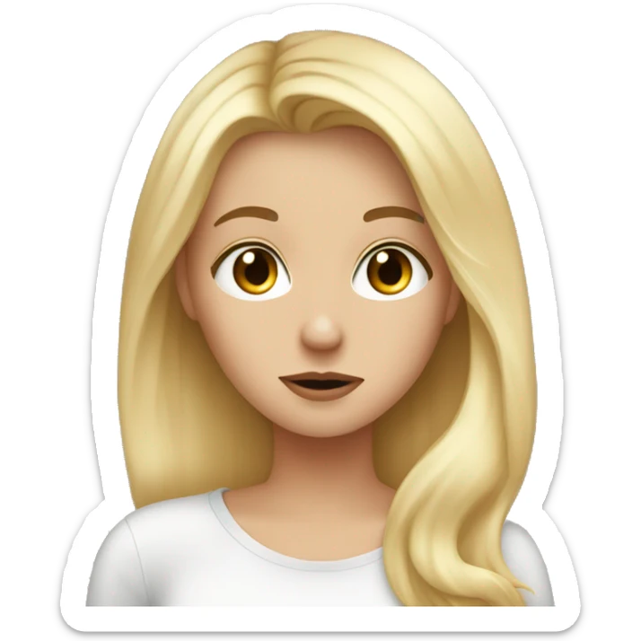 white girl blonde hair tan sending kisses to boy sticker