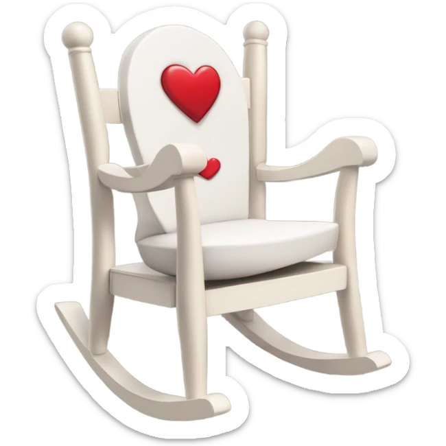rocki rocking chair with a heart-shaped hole in the headboard rocking chair with a heart-shaped hole in the headboard  sticker