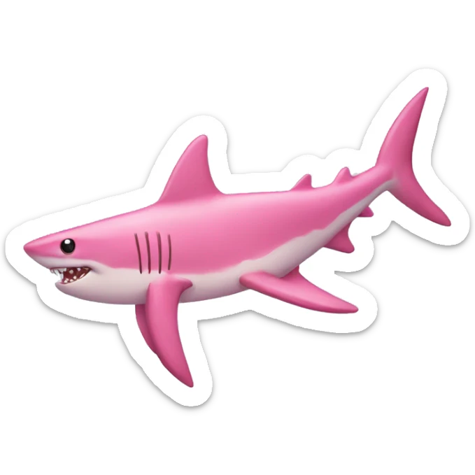 Pink shark sticker