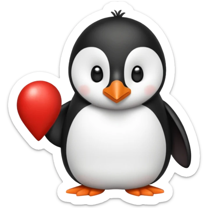 Un pinguino con una pajarita roja haciendo el gesto con la mano de cumplir una promesa sticker