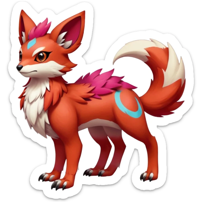 Falvie-fantasy-creature-Fakémon-Pokémon, full body, with markings sticker