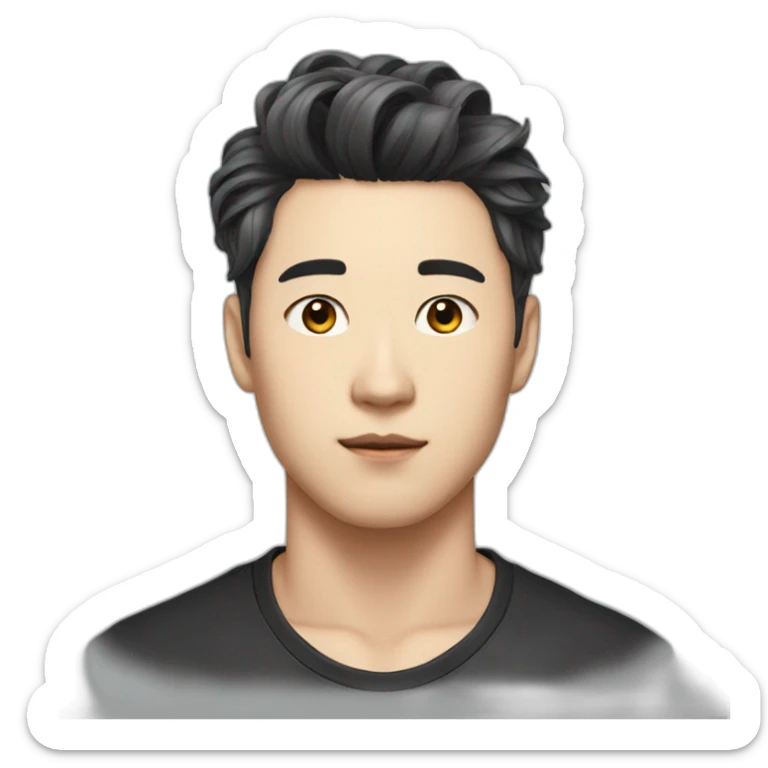 kpop-guy-thick-crop-hair sticker