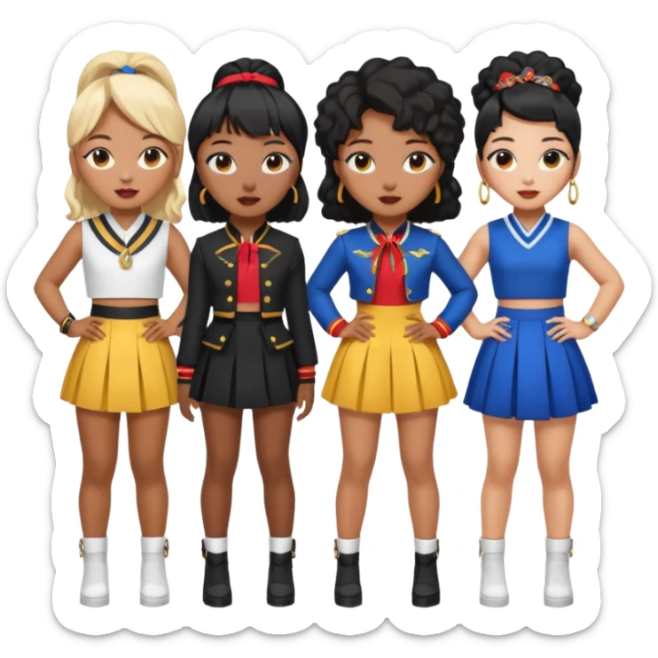 Katseye music group 6 members all girl 2 black girl 1 korean sticker
