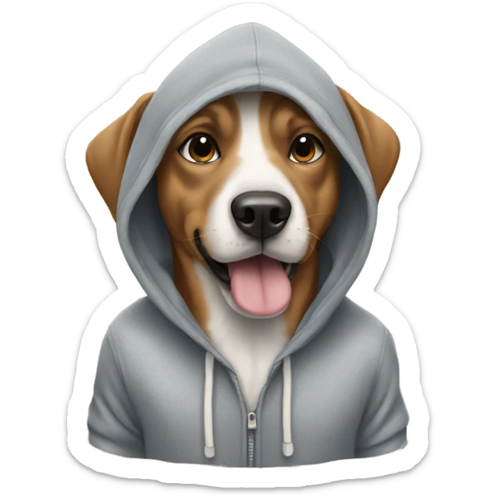 dog wearing a hoodie sticker