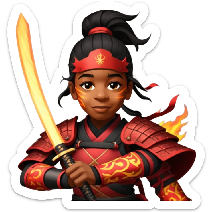 Fire-Wielding Samurai sticker
