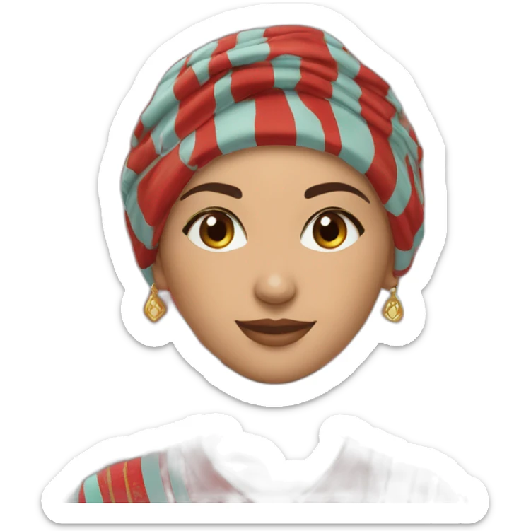 une femme marocaine avec le maillot rouge du maroc sticker