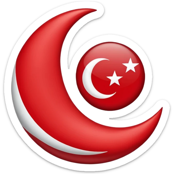 🇹🇷Let it be like this flag, but let the red areas be blue and the white areas remain white. sticker