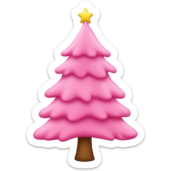 pink christmas tree sticker