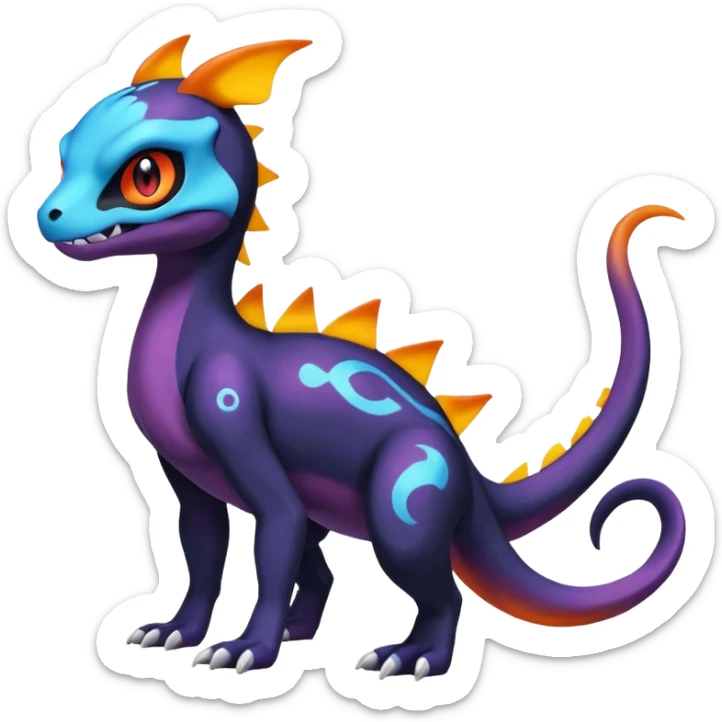 Shiny Duskull-Salandit-Umbreon-Charmeleon-Fakémon-hybrid-creature (full body)  sticker