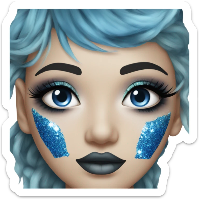 Blue makeup sticker