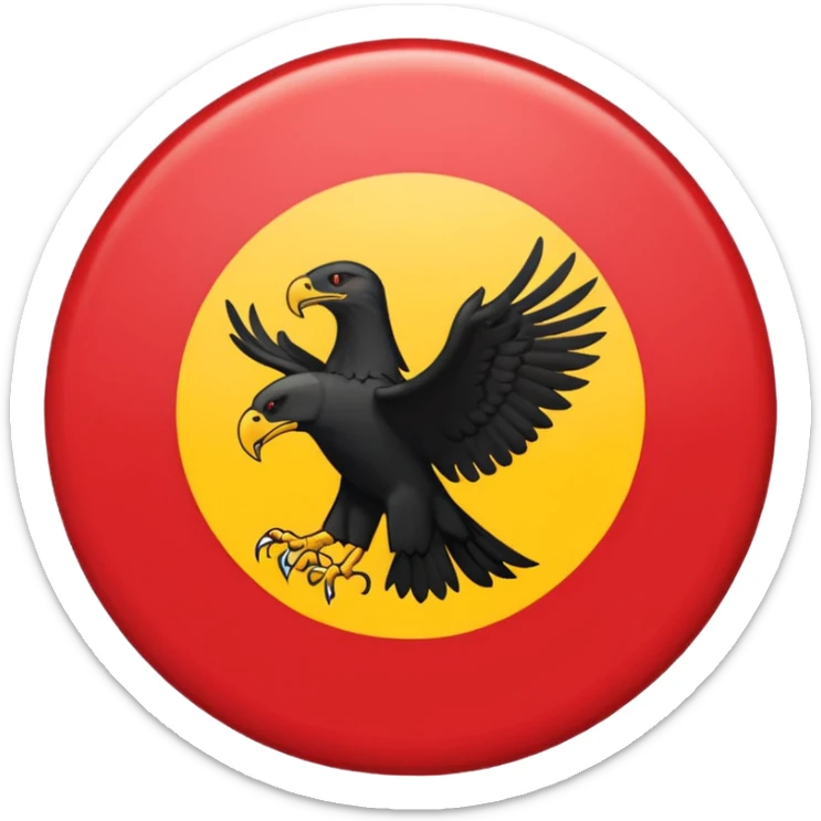 Flag emoji of 1992 dardania flag woth blue background red circle and eagle on circle im this shape: 🏴 sticker