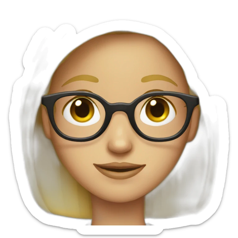 blond girl with glasses sticker