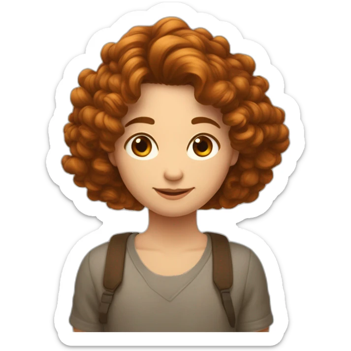 un homme au cheveux court brun et bouclés qui fait un câlin a une fille aux cheveux roux mi-long et frisés sticker