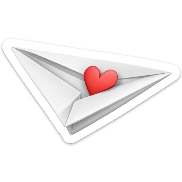 Paper airplane with heart for 'Story of My Life' by One Direction sticker