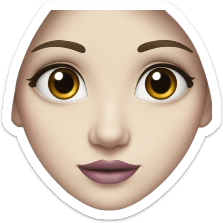 A white girl with purple eyes and dark black hair sticker