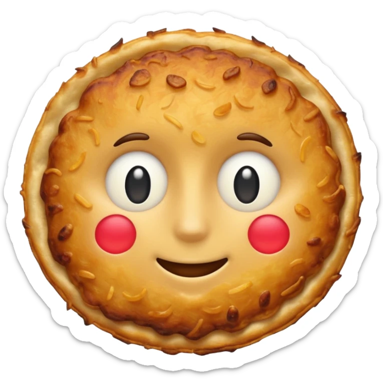 emoji of a Swiss rösti, round, golden and crispy sticker