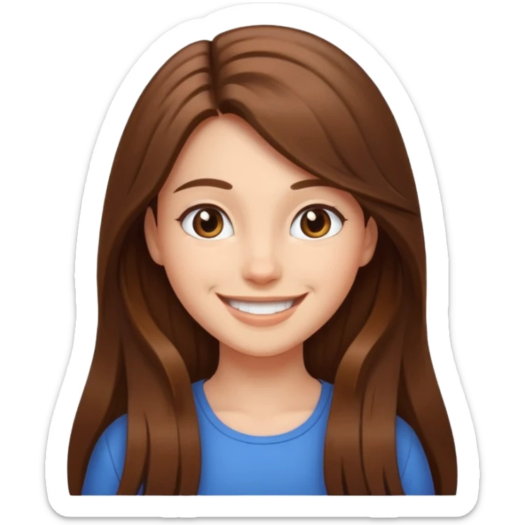 smiling girl with long hair to her waist sticker