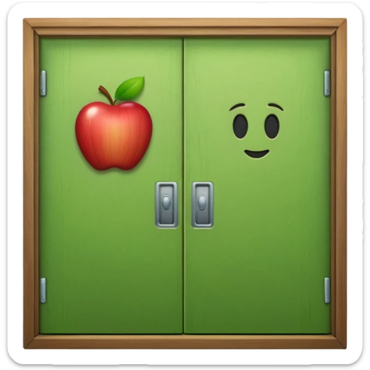 A green door emoji in the style of Apple emoji. sticker