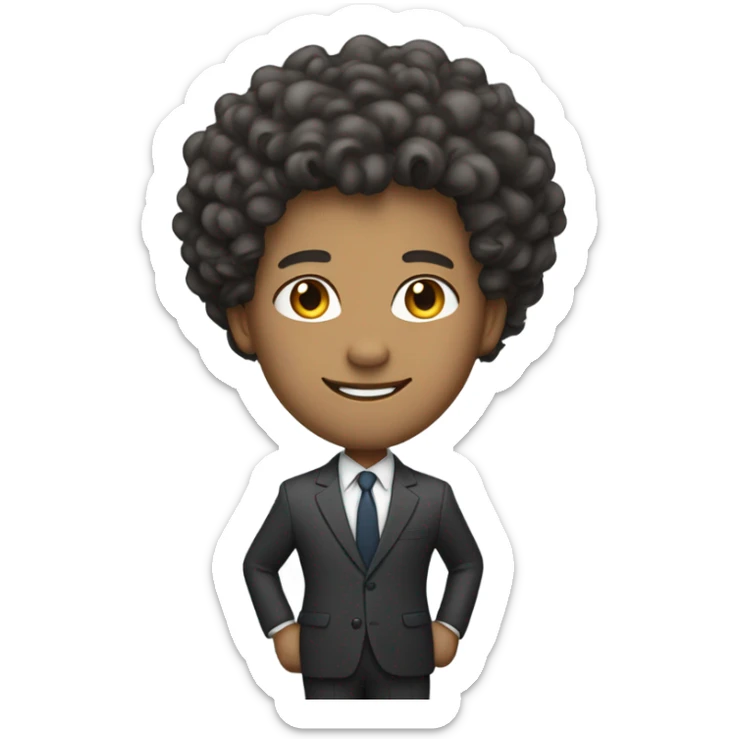 Curly hair boss sticker