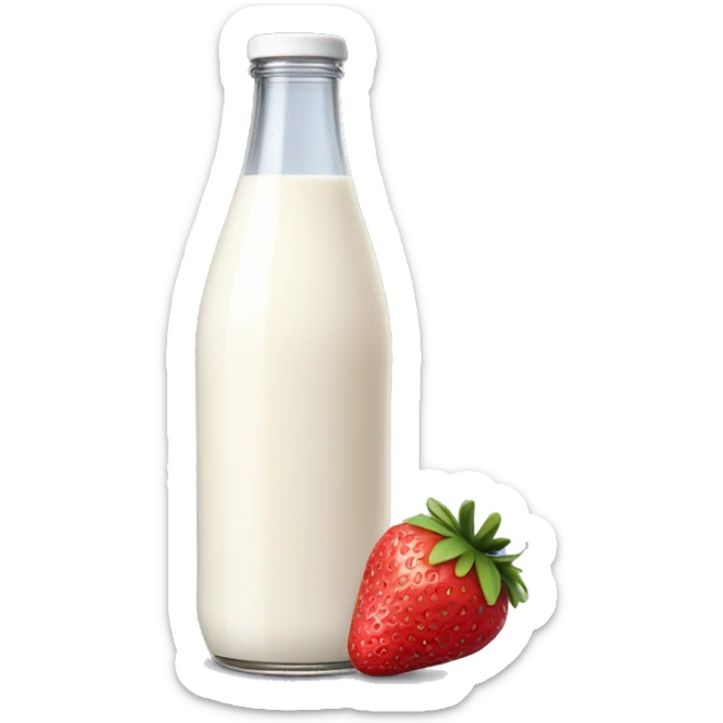 bottle of milk with strawberry banana flavor  sticker