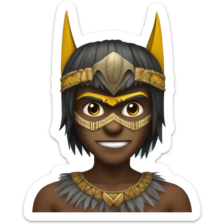 Batman but headdress of papua new guikwa sticker