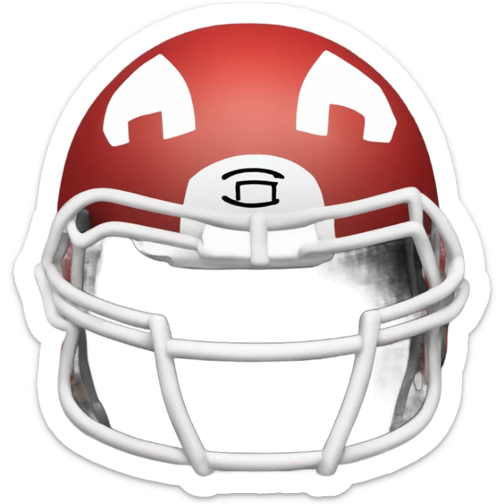 Red football helmet with black and white g logo on the side  sticker