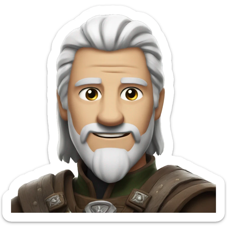 Gerald from rivia, person of The Witcher, give a thumbs up. sticker