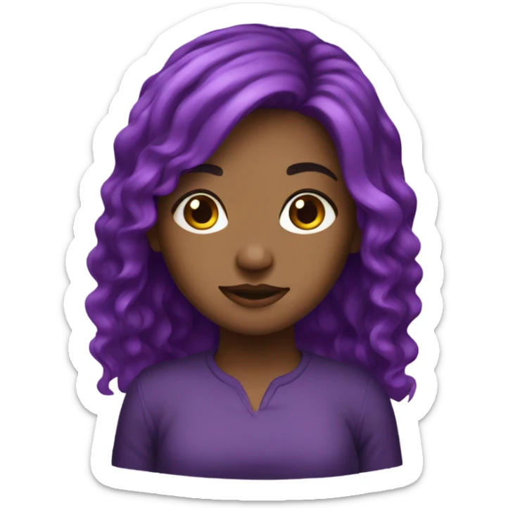 Purple hair girl sticker