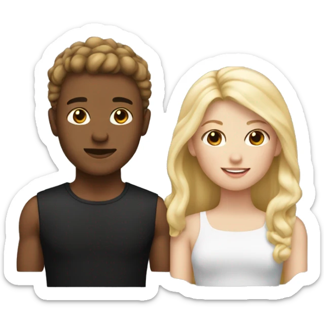 Two best friends one with brown hair an one with blonde hair and both have black tops sticker