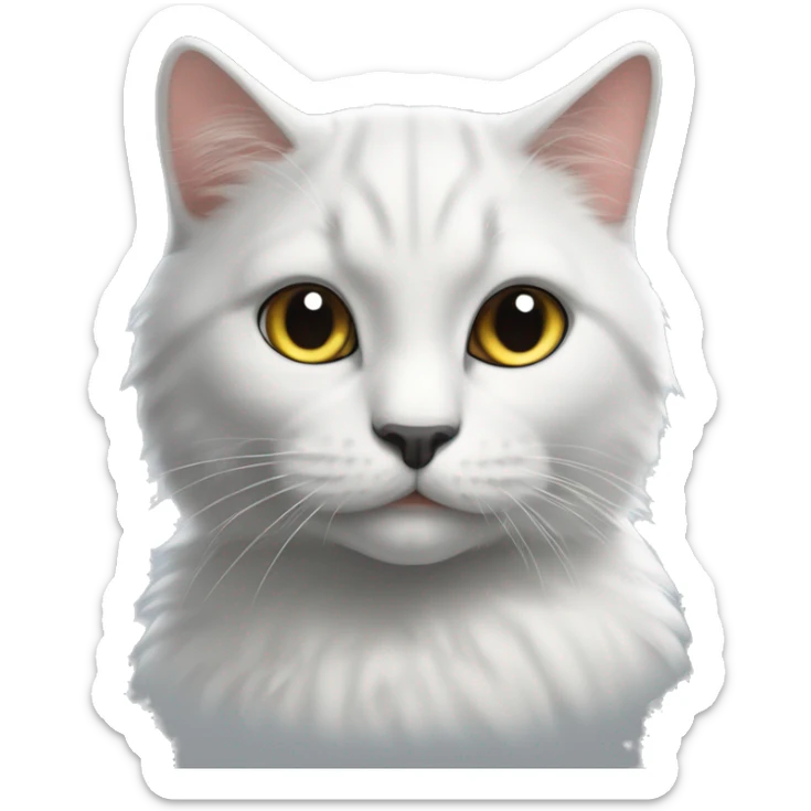 schwarze katze mit weißem punkt auf dem hals, katze ist etwas kleinr sticker