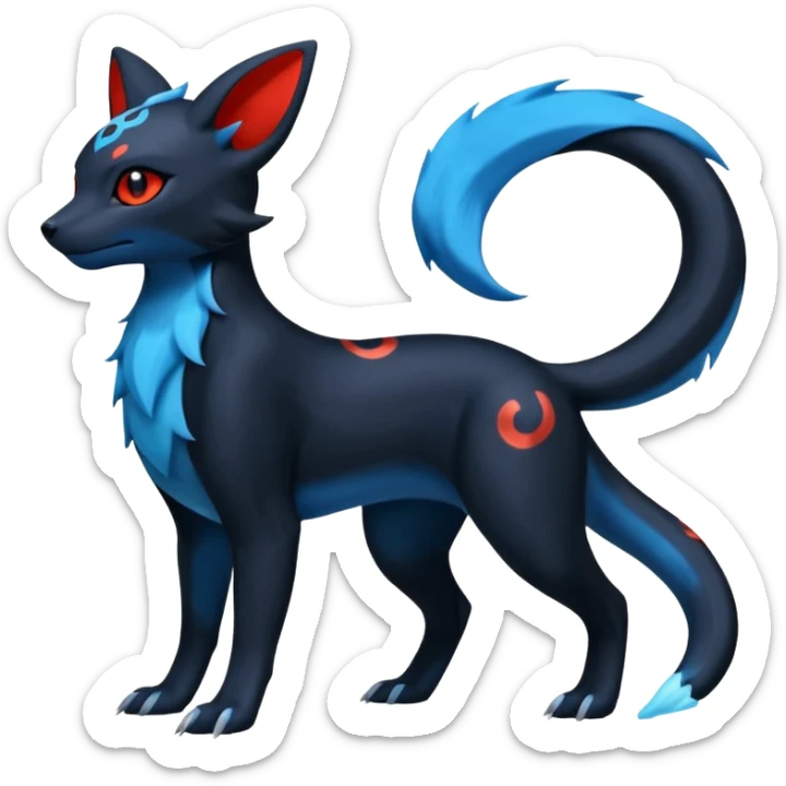 Umbreon-Amaura-Salandit-Fakémon-fusion (full body) sticker