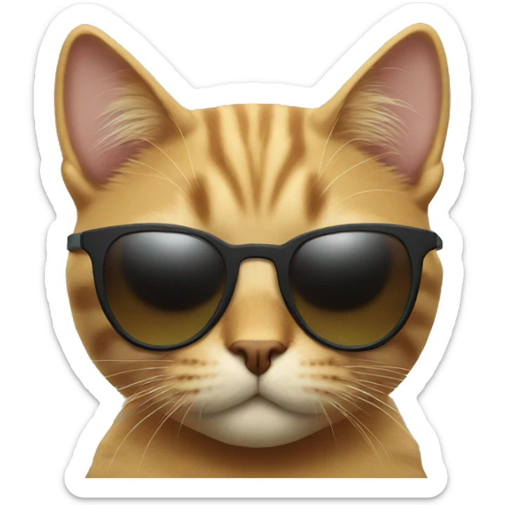 Cat with sunglasses sticker