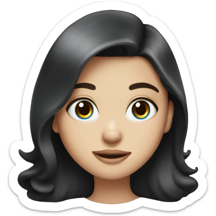 Birthday beautiful girl with dark hair and blue eyes sticker