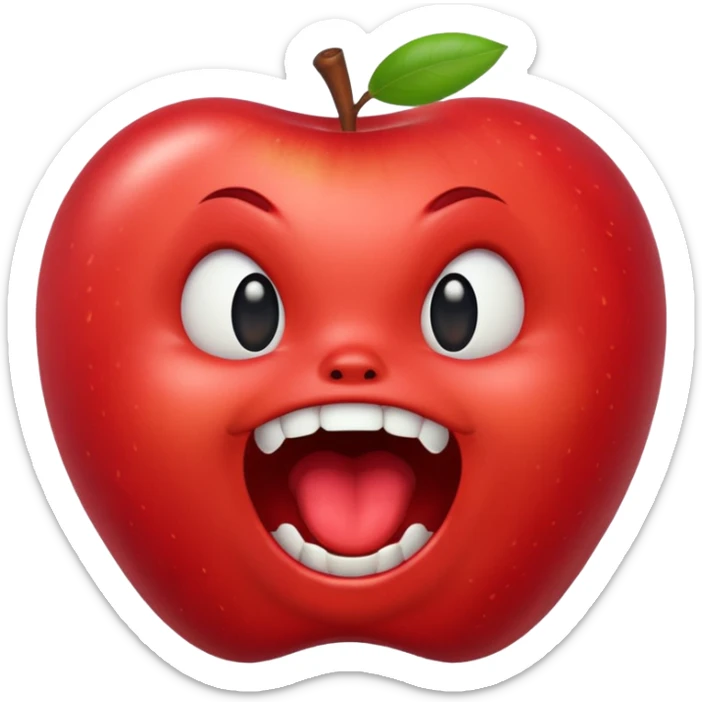 normal apple brand emoji with jaw dropped and mouth open sticker
