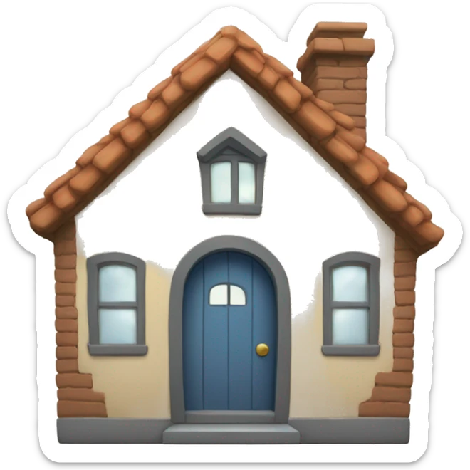 An emoji of a house with a door slightly open, symbolizing a visit or a guest arriving sticker